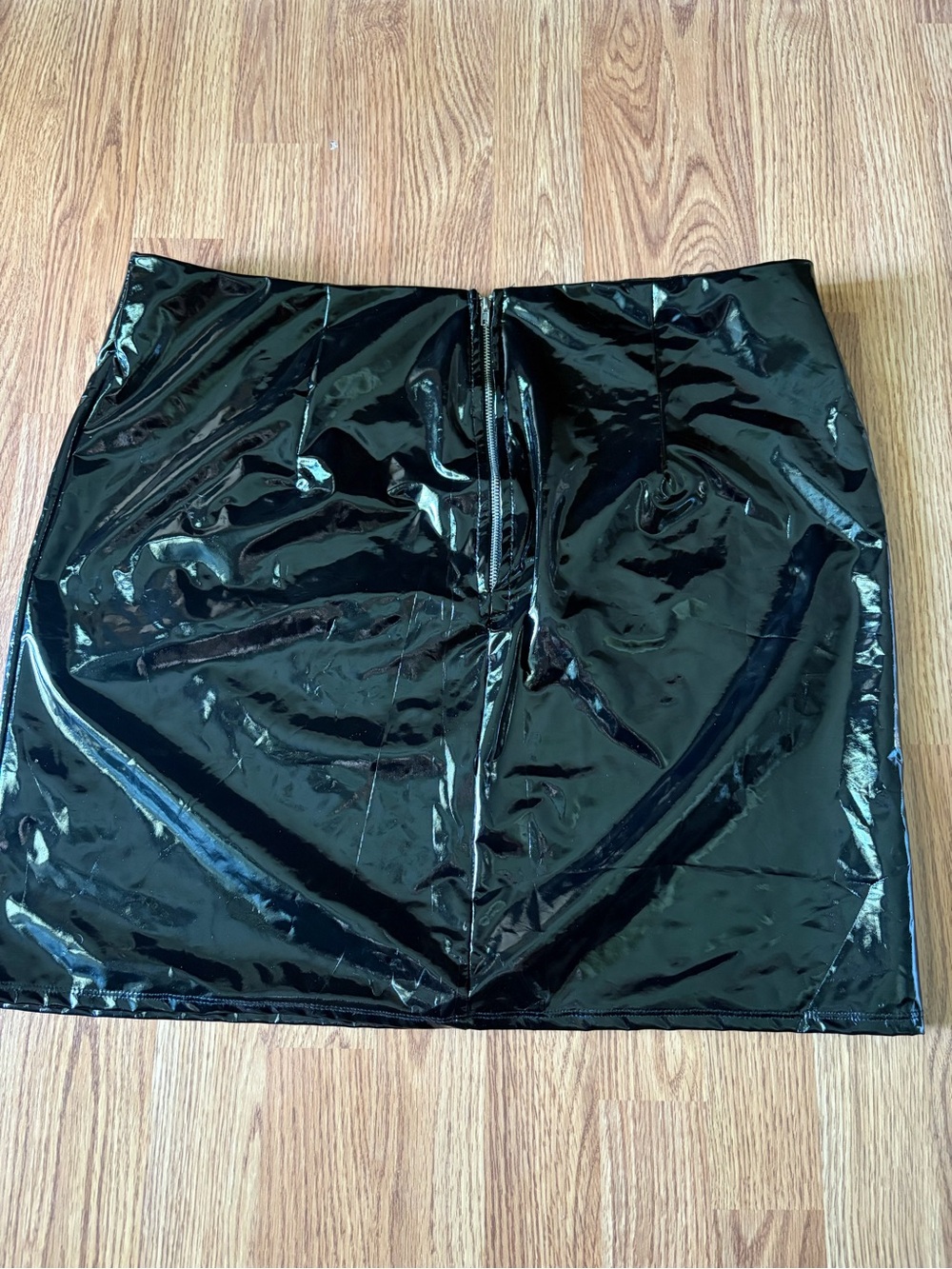 Fashion Nova Black Patent Vinyl Mini Skirt